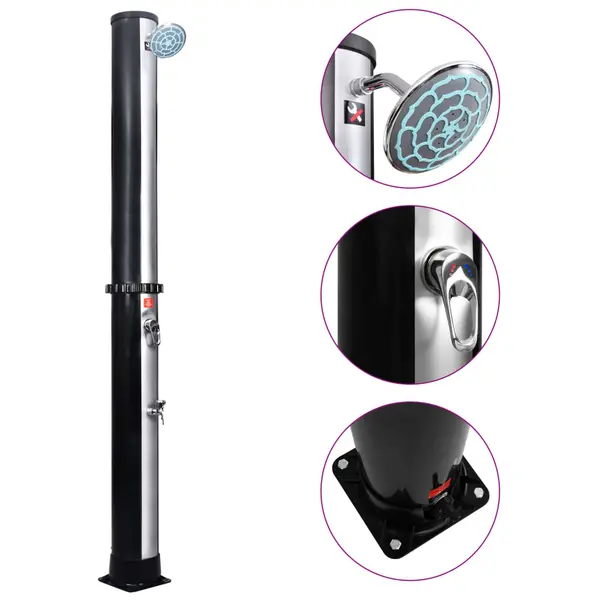 Gossi dus solar de exterior cu cap de dus si robinet, 40 l