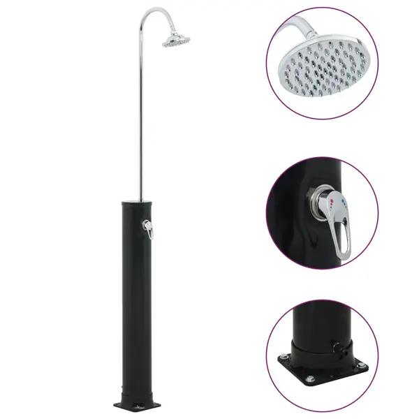 Gossi dus solar, negru, 214 cm, 20 l