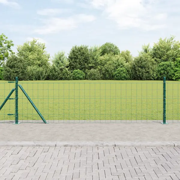 Gossi euro fence cu 13 stalpi flansati 0.4x50 m otel galvanizat