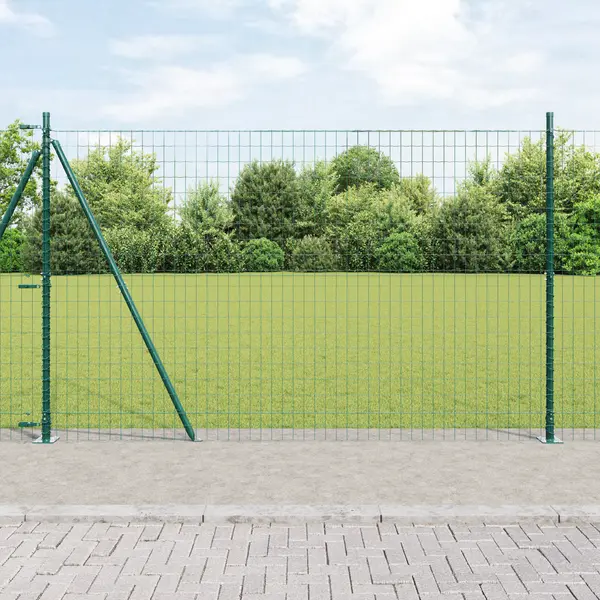 Gossi euro fence cu 13 stalpi flansati 1.2x25 m otel galvanizat