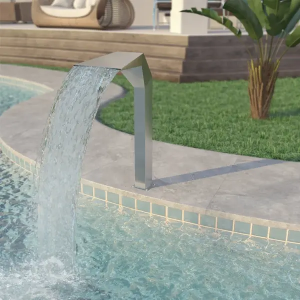 Gossi fantana de piscina, argintiu, 50 x 30 x 90 cm, otel inoxidabil