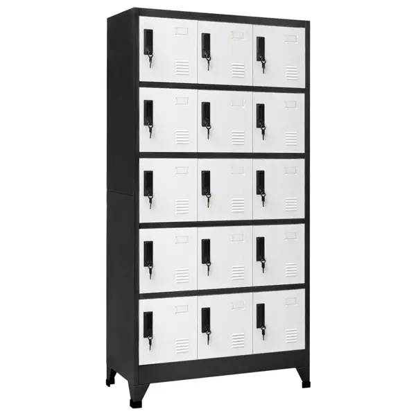 Gossi fiset, antracit si alb, 90x40x180 cm, otel
