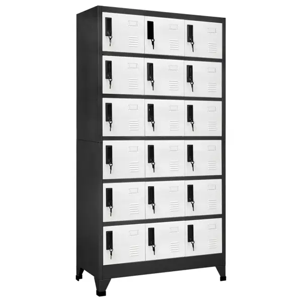 Gossi fiset, antracit si alb, 90x40x180 cm, otel