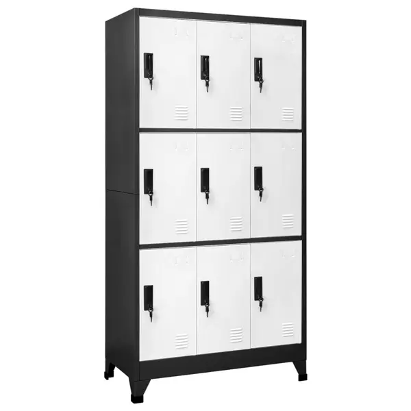 Gossi fiset, antracit si alb, 90x45x180 cm, otel
