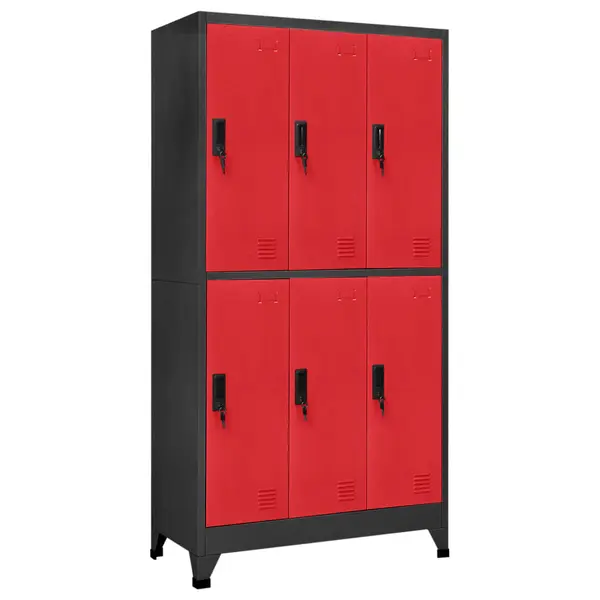 Gossi fiset, antracit si rosu, 90x45x180 cm, otel