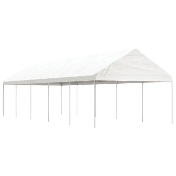 Gossi foisor cu acoperis, alb, 11,15x4,08x3,22 m, polietilena