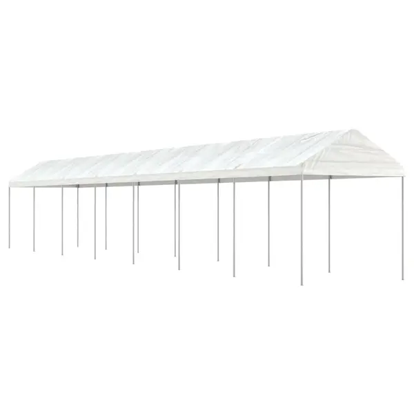 Gossi foisor cu acoperis, alb, 15,61x2,28x2,69 m, polietilena
