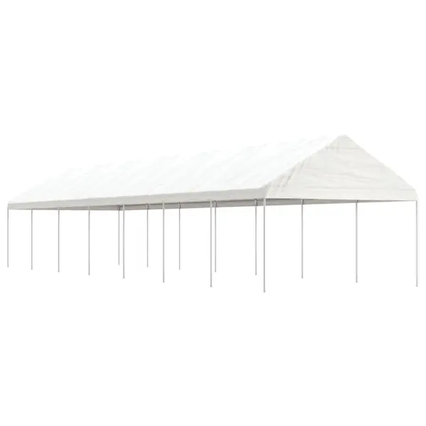 Gossi foisor cu acoperis, alb, 15,61x4,08x3,22 m, polietilena