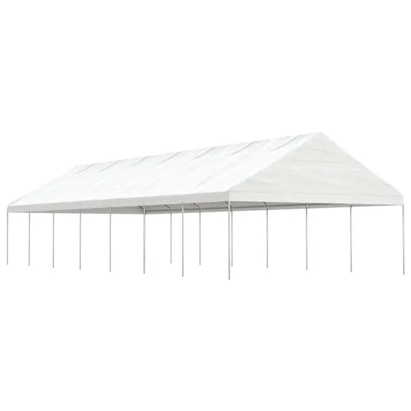 Gossi foisor cu acoperis, alb, 15,61x5,88x3,75 m, polietilena