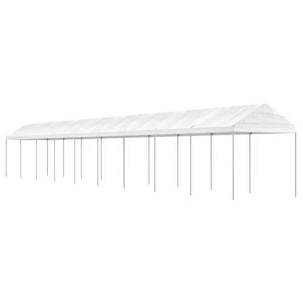 Gossi foisor cu acoperis, alb, 20,07x2,28x2,69 m, polietilena