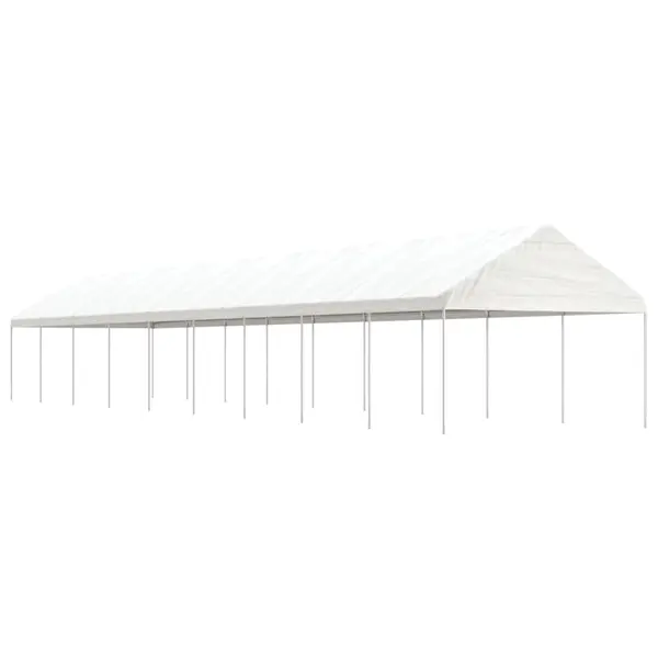 Gossi foisor cu acoperis, alb, 20,07x4,08x3,22 m, polietilena