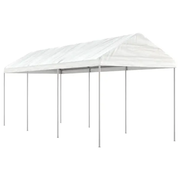Gossi foisor cu acoperis, alb, 6,69x2,28x2,69 m, polietilena