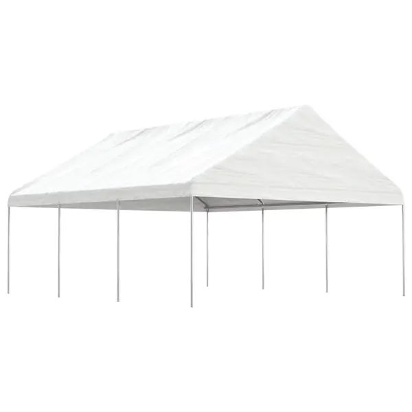 Gossi foisor cu acoperis, alb, 6,69x5,88x3,75 m, polietilena