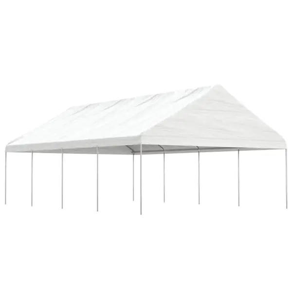 Gossi foisor cu acoperis, alb, 8,92x5,88x3,75 m, polietilena