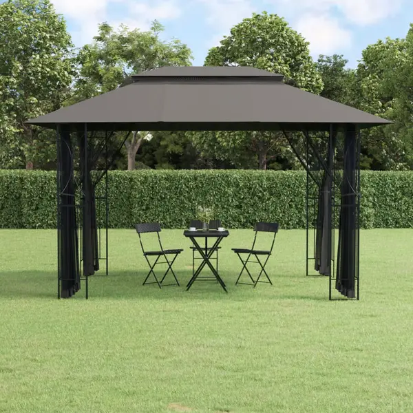 Gossi foisor cu pereti laterali, antracit, 400x300x270 cm, otel