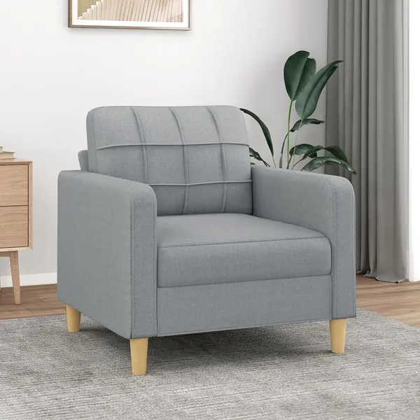 Gossi fotoliu canapea, gri deschis, 60 cm, material textil