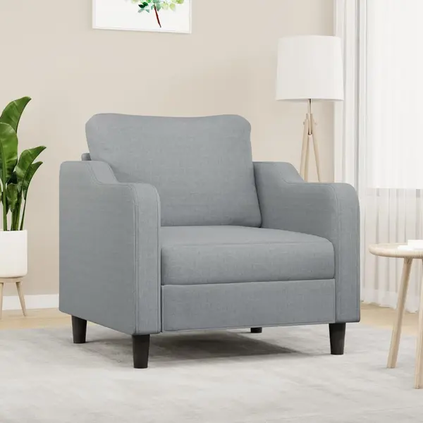 Gossi fotoliu canapea, gri deschis, 60 cm, material textil