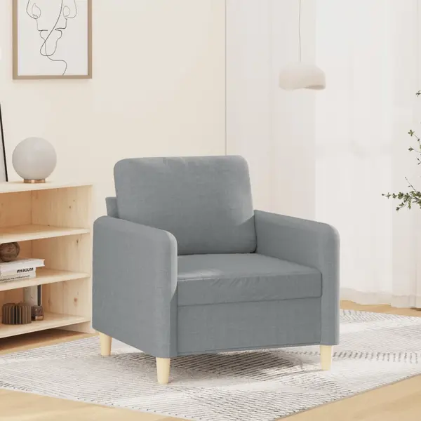 Gossi fotoliu canapea, gri deschis, 60 cm, material textil