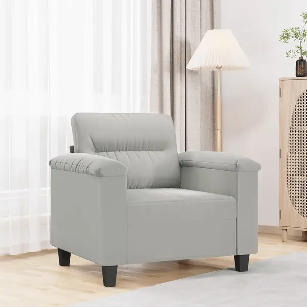 Gossi fotoliu canapea, gri deschis, 60 cm, textil microfibra