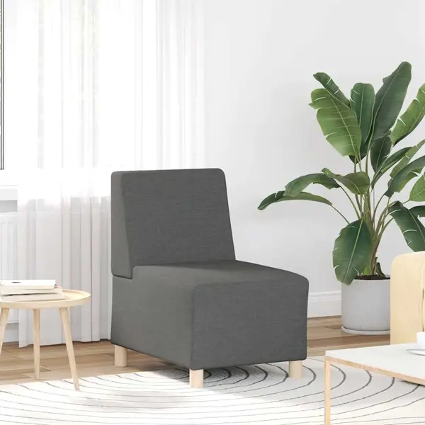 Gossi fotoliu canapea, gri inchis, 55 cm, material textil
