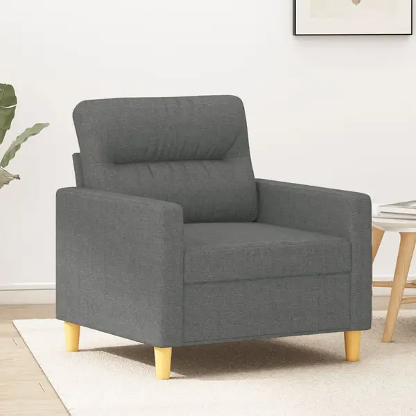 Gossi fotoliu canapea, gri inchis, 60 cm, material textil
