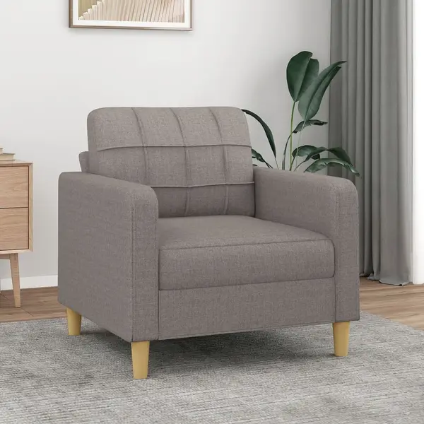 Gossi fotoliu canapea, gri taupe, 60 cm, material textil