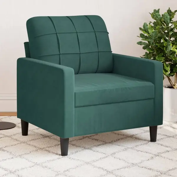 Gossi fotoliu canapea, verde inchis, 60 cm, catifea