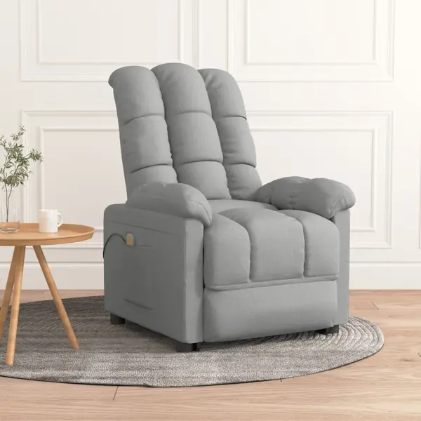 Gossi fotoliu de masaj, gri deschis, material textil