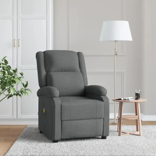 Gossi fotoliu de masaj, gri inchis, material textil