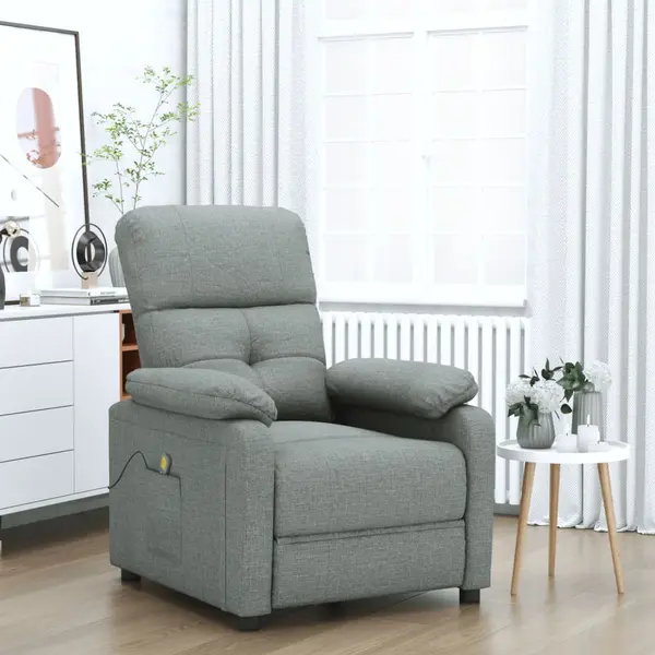 Gossi fotoliu de masaj, gri inchis, material textil