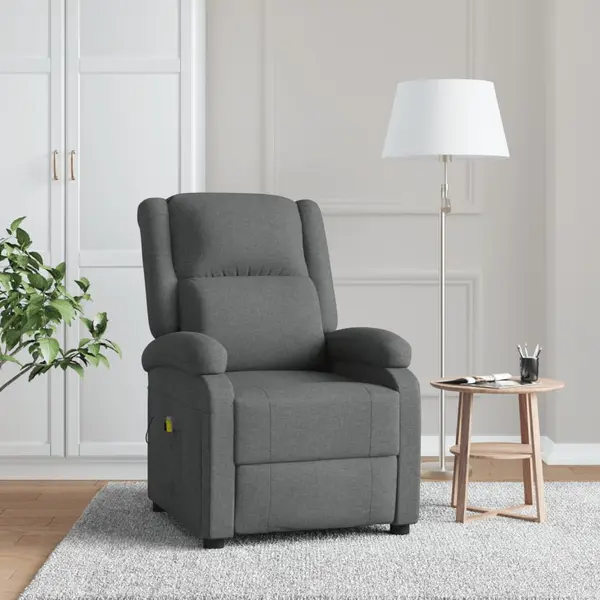 Gossi fotoliu de masaj, gri inchis, material textil