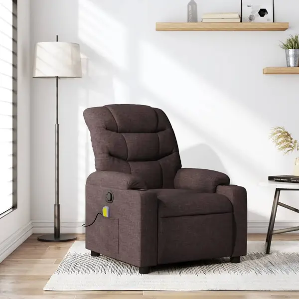 Gossi fotoliu de masaj rabatabil, maro inchis, material textil