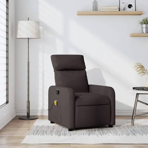 Gossi fotoliu de masaj rabatabil, maro inchis, material textil