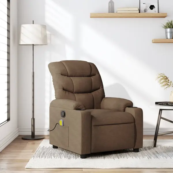Gossi fotoliu de masaj rabatabil, maro, material textil