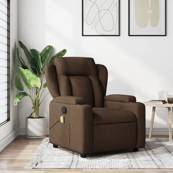 Gossi fotoliu de masaj rabatabil, maro, material textil