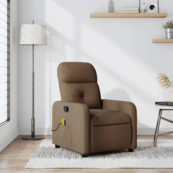 Gossi fotoliu de masaj rabatabil, maro, material textil