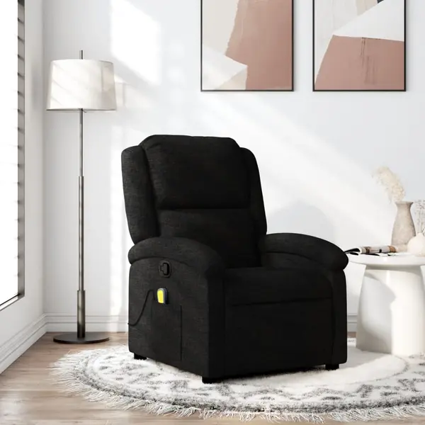 Gossi fotoliu de masaj rabatabil, negru, material textil