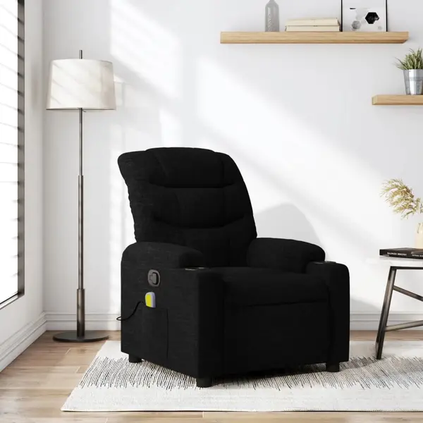 Gossi fotoliu de masaj rabatabil, negru, material textil