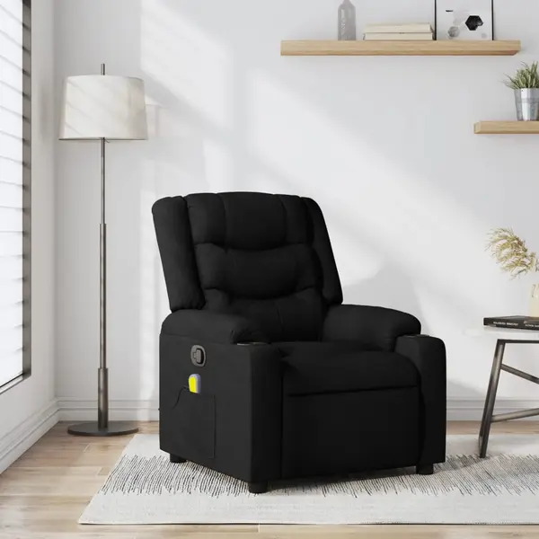 Gossi fotoliu de masaj rabatabil, negru, material textil