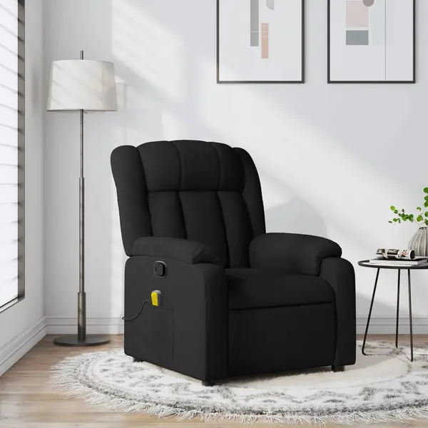 Gossi fotoliu de masaj rabatabil, negru, material textil