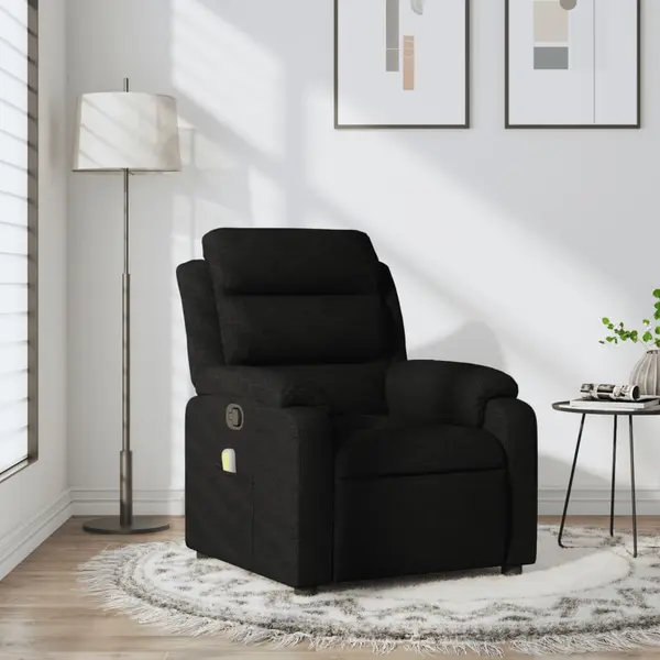 Gossi fotoliu de masaj rabatabil, negru, material textil
