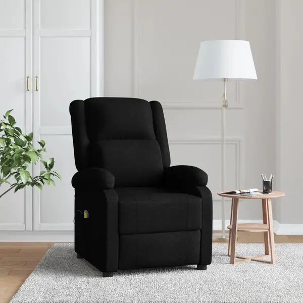 Gossi fotoliu de masaj spatar aripi, negru, material textil