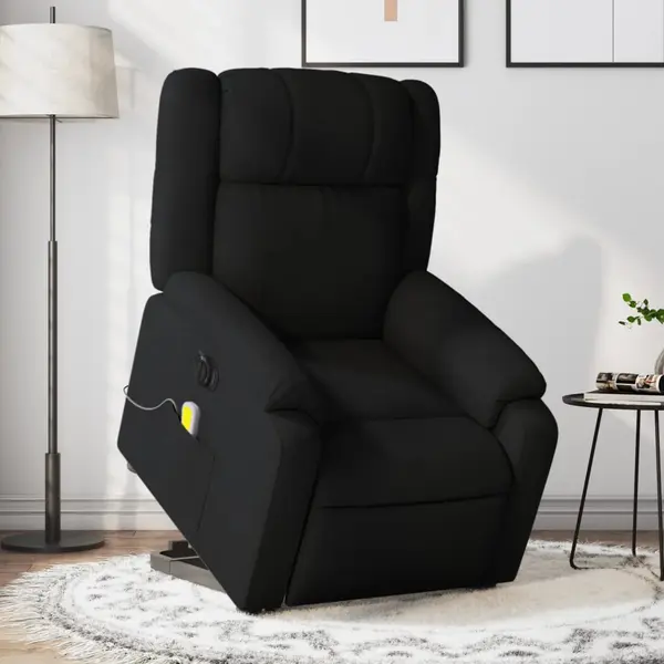 Gossi fotoliu electric de masaj rabatabil cu ridicare, negru, textil