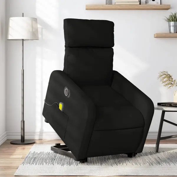 Gossi fotoliu electric de masaj rabatabil cu ridicare, negru, textil