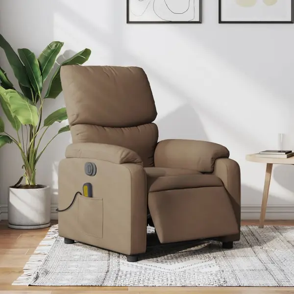 Gossi fotoliu electric de masaj rabatabil, maro, textil