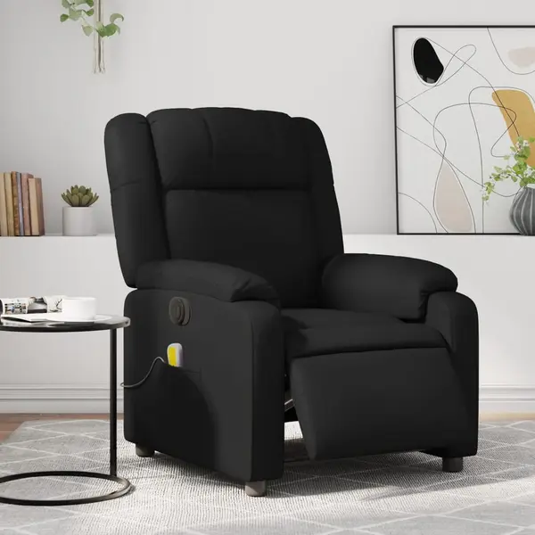 Gossi fotoliu electric de masaj rabatabil, negru, piele ecologica