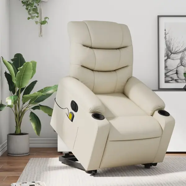 Gossi fotoliu electric masaj rabatabil cu ridicare, crem