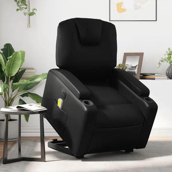 Gossi fotoliu electric masaj rabatabil cu ridicare, negru