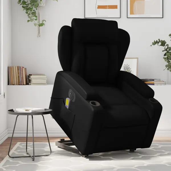Gossi fotoliu electric masaj rabatabil cu ridicare, negru