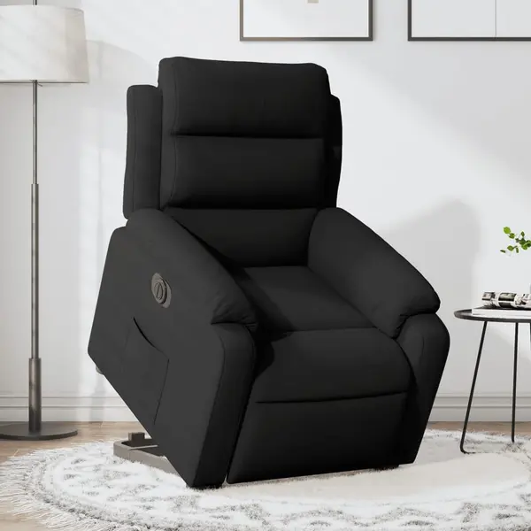 Gossi fotoliu electric rabatabil cu ridicare, negru, catifea